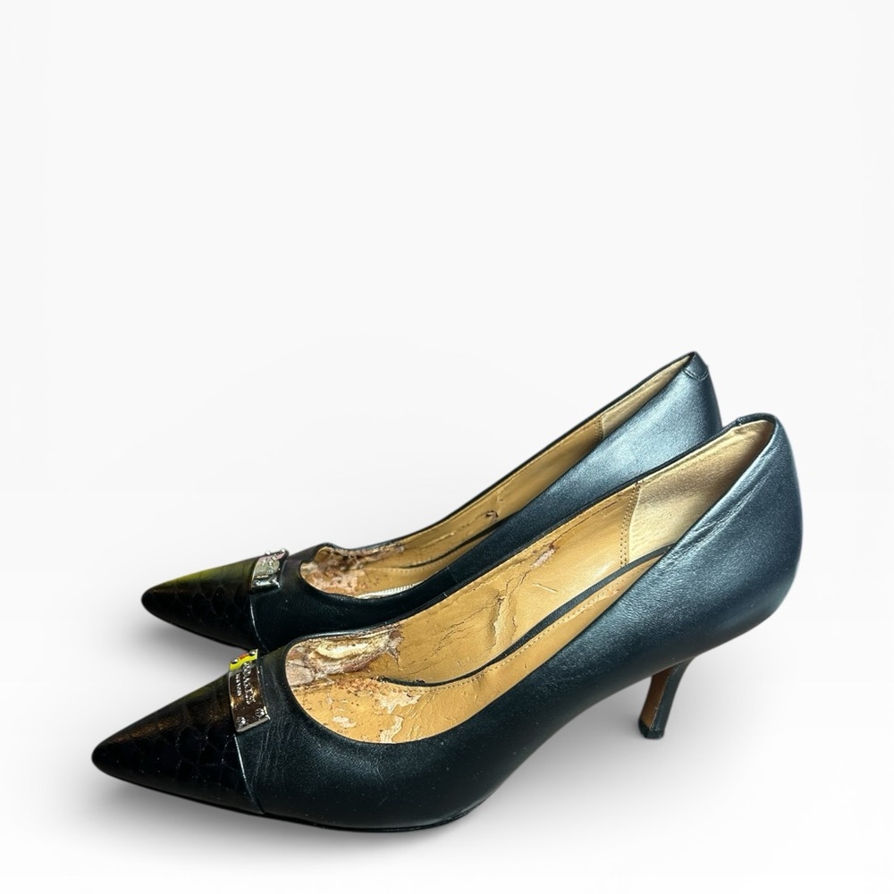 Coach black leather pumps, project pair, as is. - Picture 2 of 8